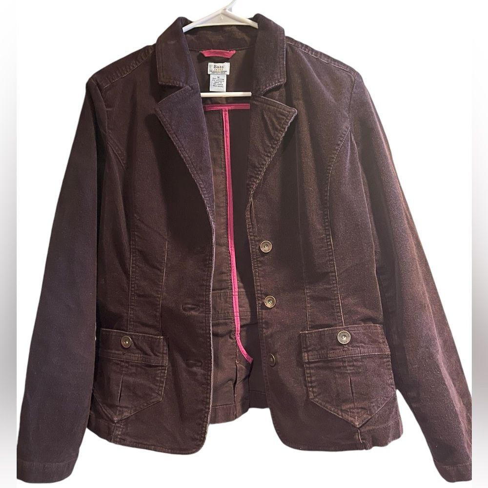Bass Jeans Women’s Purple Corduroy Blazer Jacket Size Medium - Picture 2 of 6